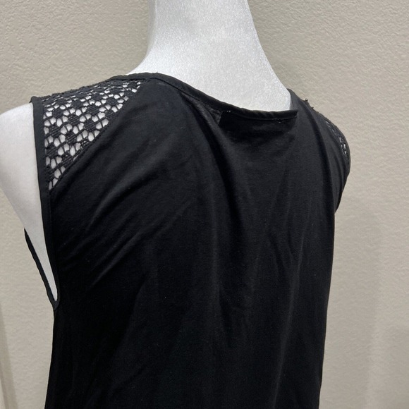 Loft Women Shirt Size Small Black Sleeveless Front Detailed Crochet Boho - Picture 6 of 11